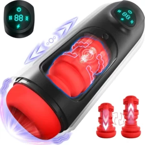 2023 New 8 Vibrating and Thrusting Modes Male Masturbators with LCD Display