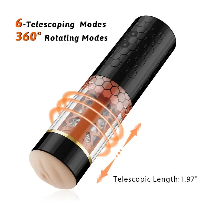 MASTER Upgraded 6-Telescoping Rotating Hands-Free Masturbation Cup