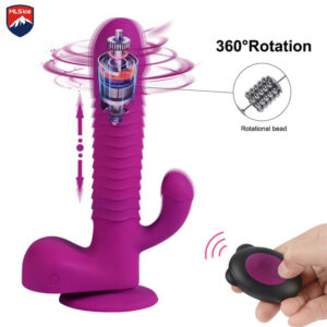 Rotating and Thrusting Suction Cup Rabbit-Style Dildo 8.25 Inch