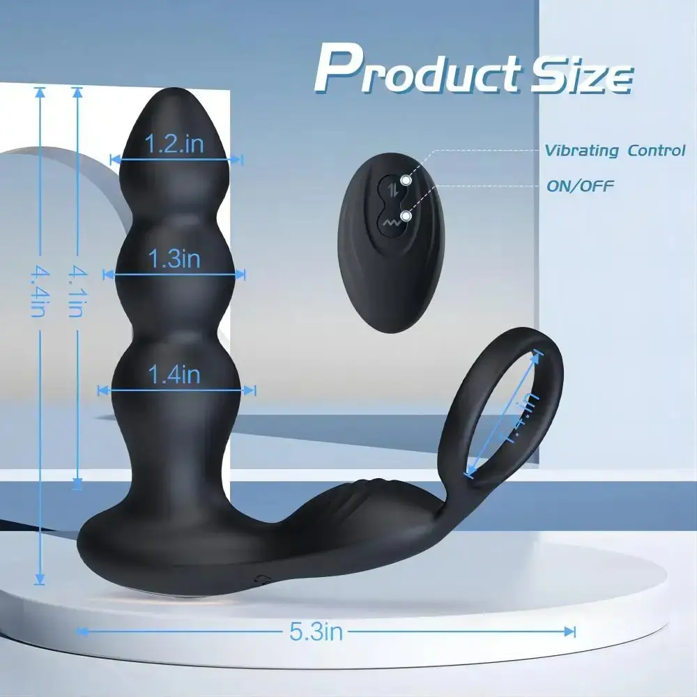 Butt Plug with Cock Ring & Remote Control