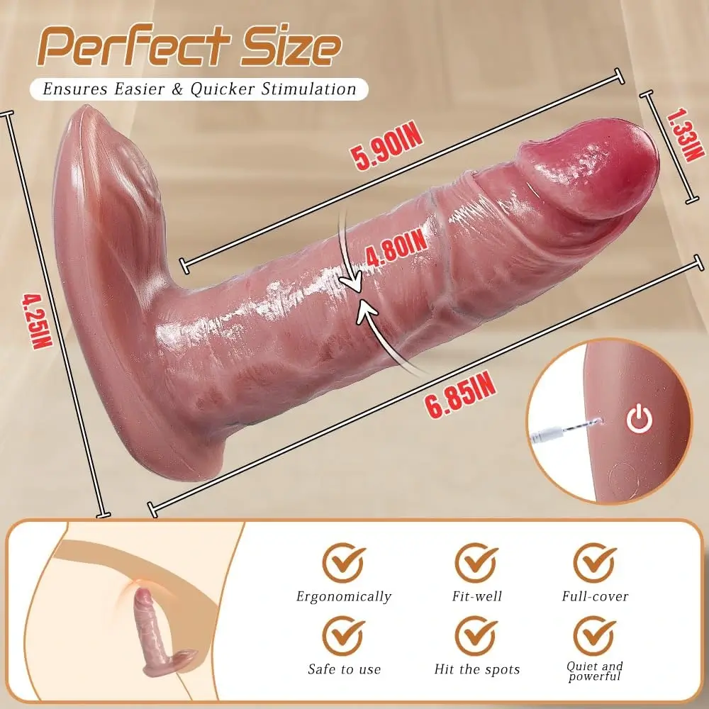 Thrusting & Vibrating 3 iN 1 Realistic Anal Dildo